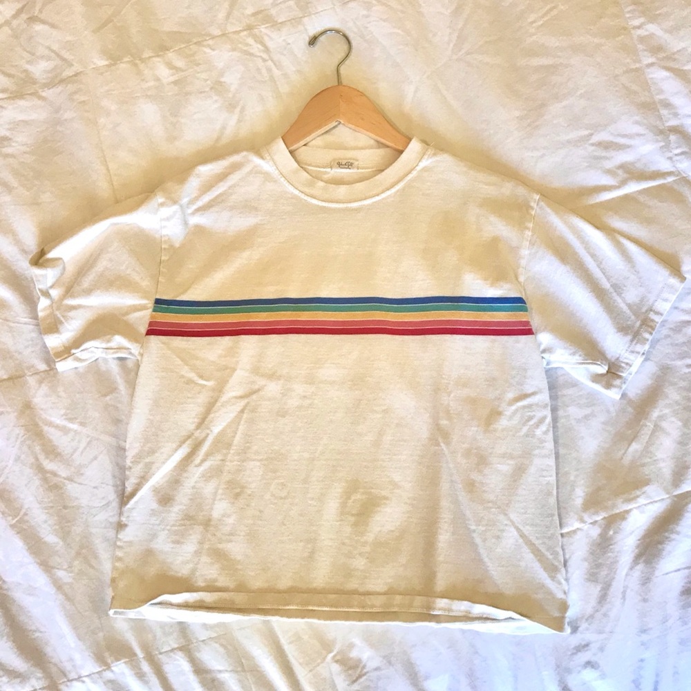 Brandy Melville Retro Rainbow Stripe Tee